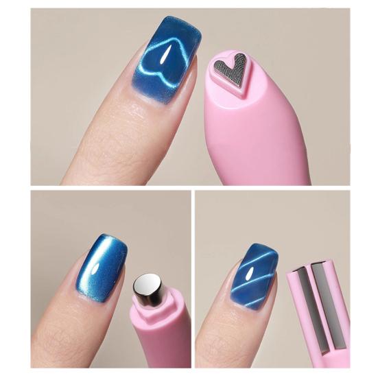 2 шт. Магнит для кошачьего глаза для ногтей, магнитный гель-лак, любовь, тепло, круглая форма, магнитная ручка для нейл-арта, для дома, салона, для женщин, магнитные инструменты для маникюра "кошачий глаз"