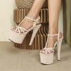 Весна 2025 Новый Стиль 17СМ Высокие Каблуки Тонкий Каблук Водонепроницаемые Босоножки на Платформе LFD-181-Q34