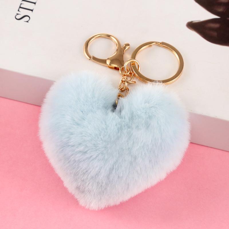 Милый брелок в виде сердца с помпоном и помпоном Loverly Bobbles, пушистый брелок с помпоном для девочки, сумка, автомобильный брелок, подвеска