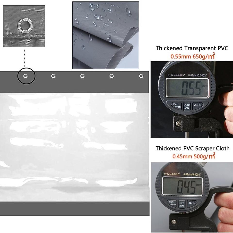 Уличная прозрачная ПВХ шторка-тент водонепроницаемая сверхпрочная для патио дождезащитная