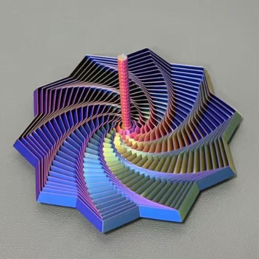 1PCS 3D Printed Decagonal Fingertip Decompression Soothing Toy with Handle To Expand Sensory Decompression Star-shaped Novelty Gyro