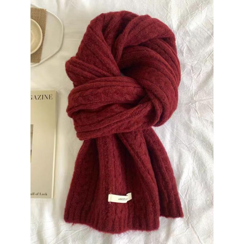 Вязаный шарф из смесовой шерсти для женщин на зиму в корейском стиле, мягкий и восковой, модный, универсальный, теплый, студенческий, парный, осенне-зимний шарф для мужчин