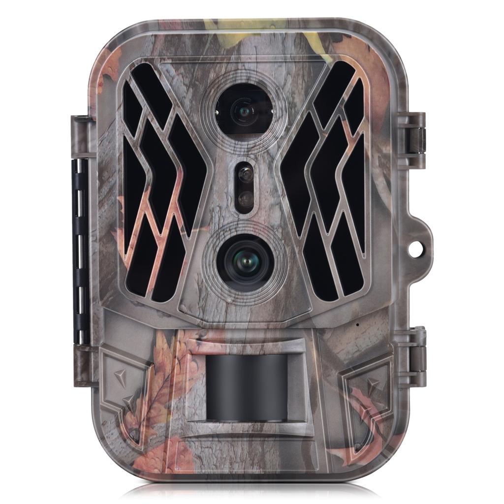 Dual Lens Trail Camera 36MP 4K Motion Activated Wildlife Hunting Camera No Glow Night Vision