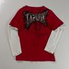 Oversized Graphic Print Tee Fake Two-Piece Long Sleeve Casual Hip Hop Shirt Men