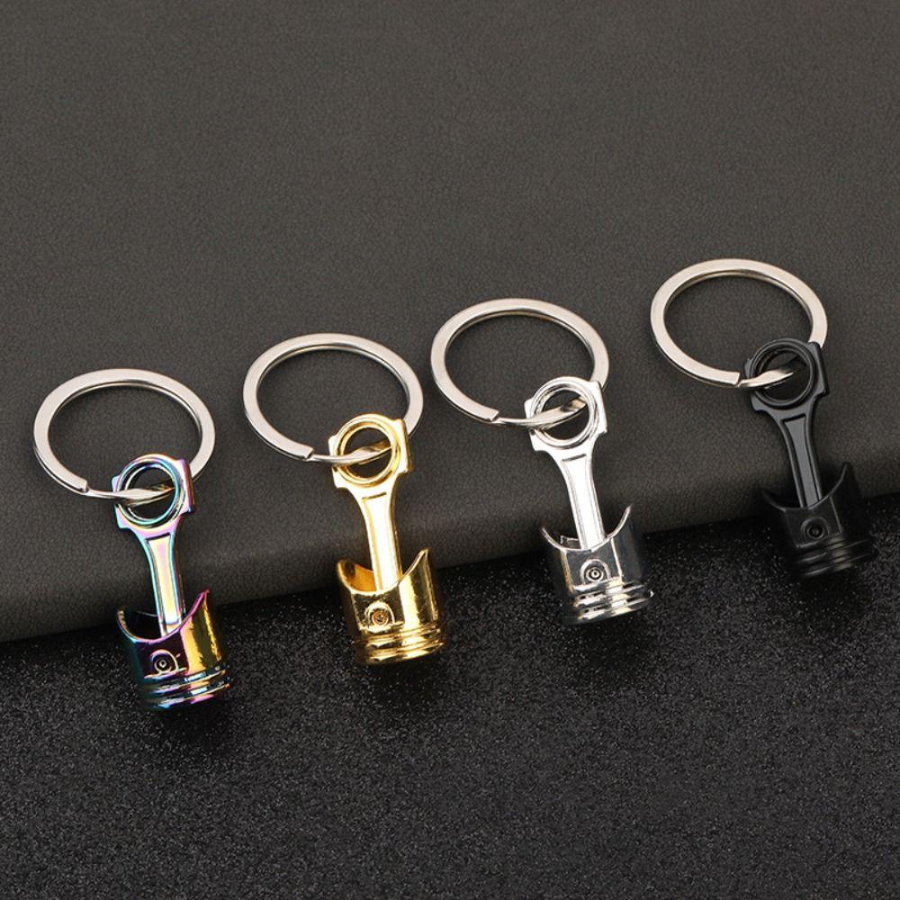 INS Car Engine Piston Keychain Zinc Zinc Alloy Piston Model Keyring Unique Men