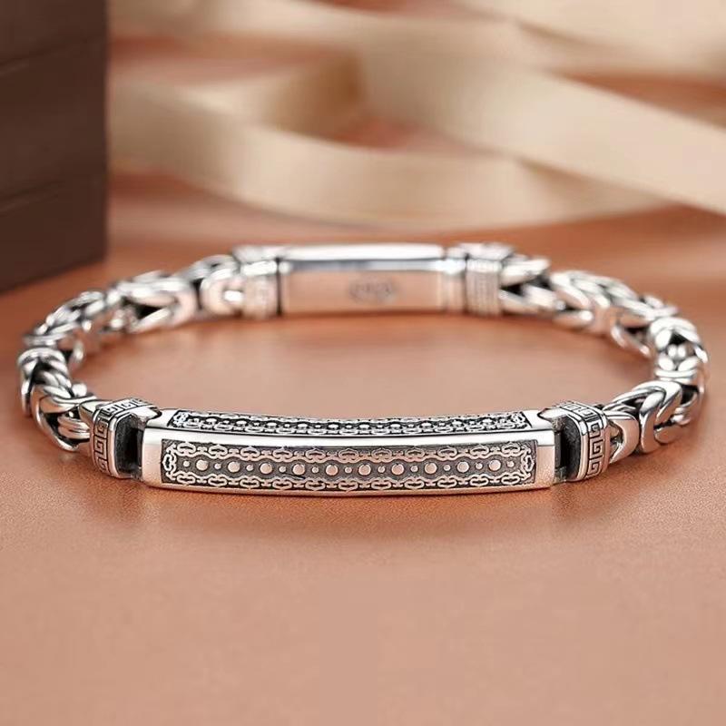 Bracelet Men's Trend Retro Safe Pattern Woven Chain Domineering Fashion Personality Single Bracelet