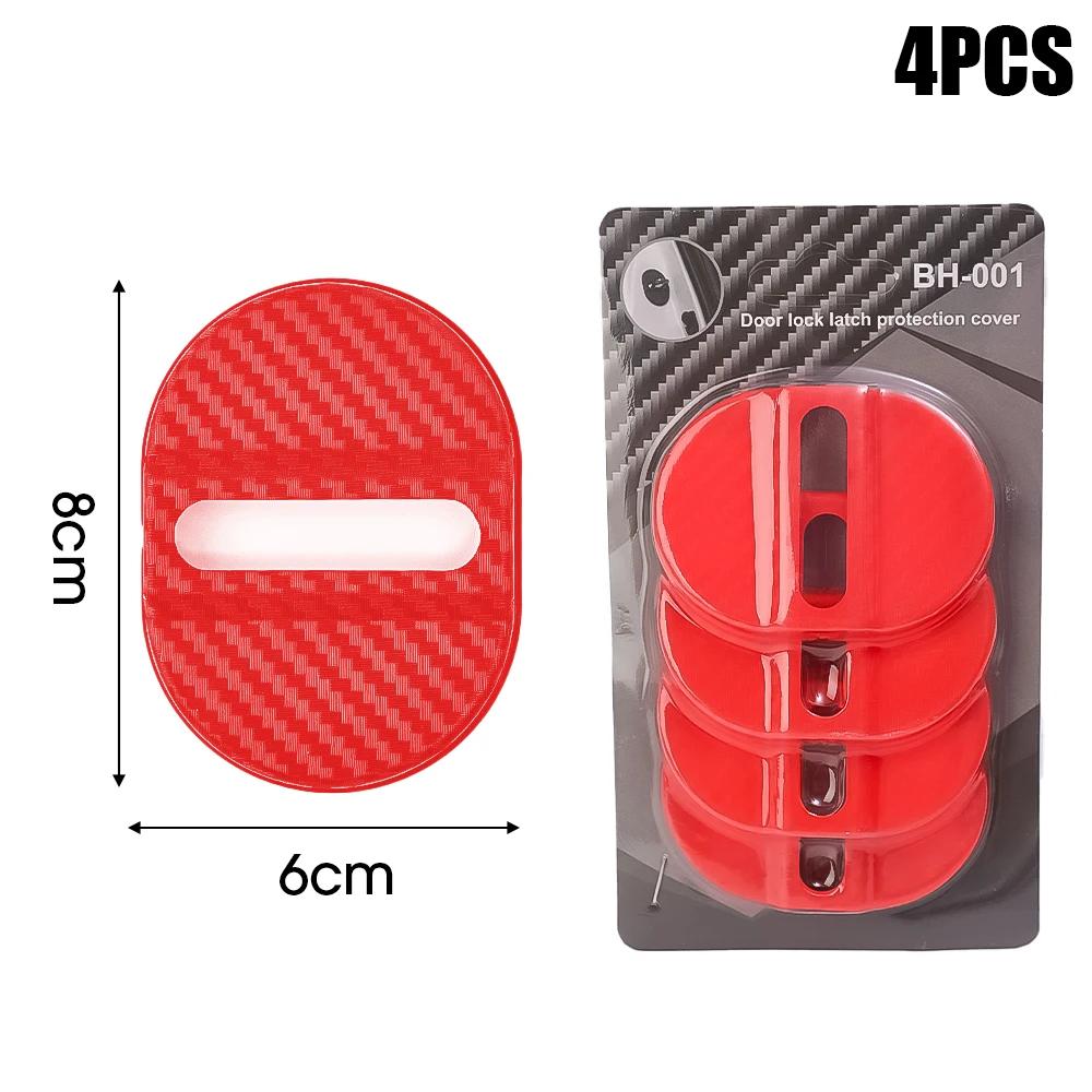 Защитная крышка замка двери автомобиля Пряжка замка двери автомобиля Украшение из углеродного волокна Амортизирующая защитная накладка Аксессуары для амортизатора
