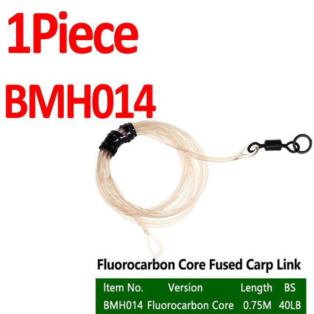 Bimoo 1PC 30LB 35LB 45LB Fluoro Carbon Fused Carp Link High Carbon Carp Main Line Braided Carp Leader Trace with Terminal Swivel