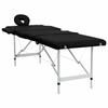 VidaXL Foldable Massage Table Black 4 Zones with Aluminum Frame