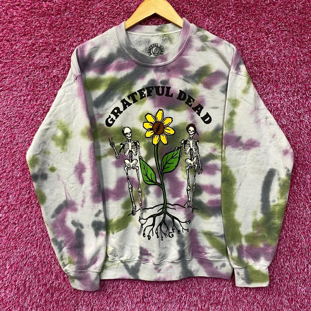 Свитшот с круглым вырезом Grateful Dead Keep It Green с окрашиванием тай-дай