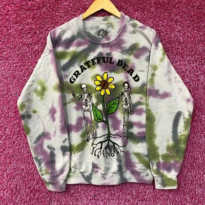 Свитшот с круглым вырезом Grateful Dead Keep It Green с окрашиванием тай-дай