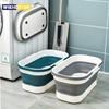 Portable Mop Bucket Foldable Laundry Basket With Wheel Folding Water Barrel Basin For Washing Fishing Camping Basin