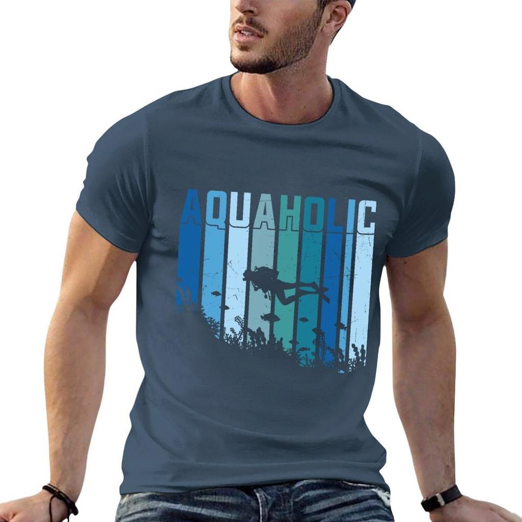 Aquaholic Retro Diving Lovers TShirt Unisex t shirt cotton cotton t shirt Unisex TShirt