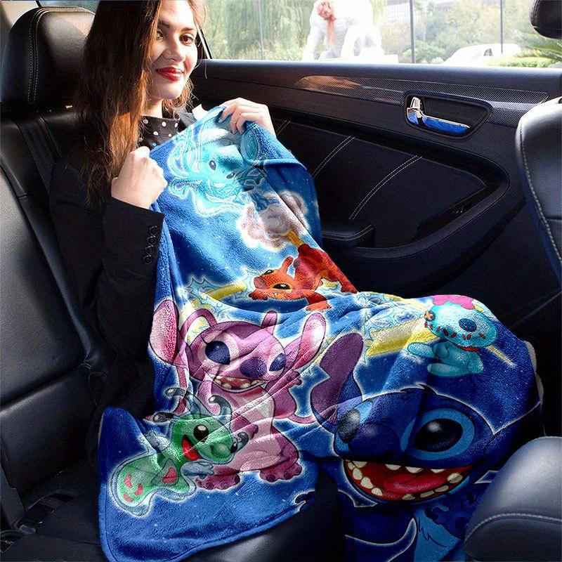Lilo & Stitch Design Throw Blanket Soft Polyester Fabric for Office Chair or Sofa Ideal for Birthday, Halloween, Christmas Gifts