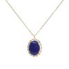 Barzaz Lapis Lazuli Necklace for 18K Yellow Single Stone Women, Gold, Oval,