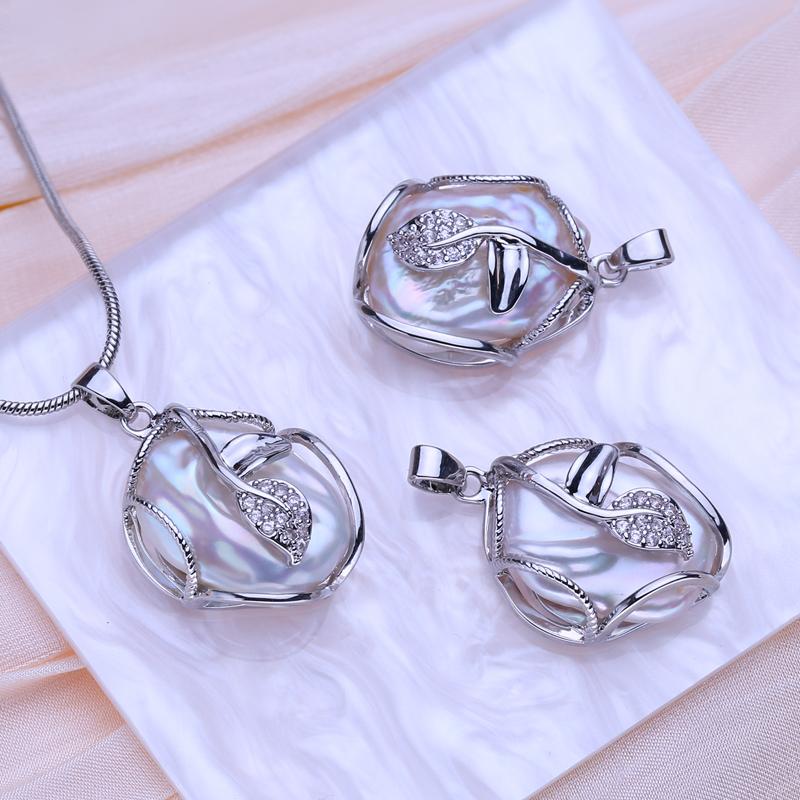 SENIKO натуральный пресноводный большой жемчуг в стиле барокко ожерелья для женщин модный цветок кулон с кубическим цирконием с цепочкой подарок на день рождения