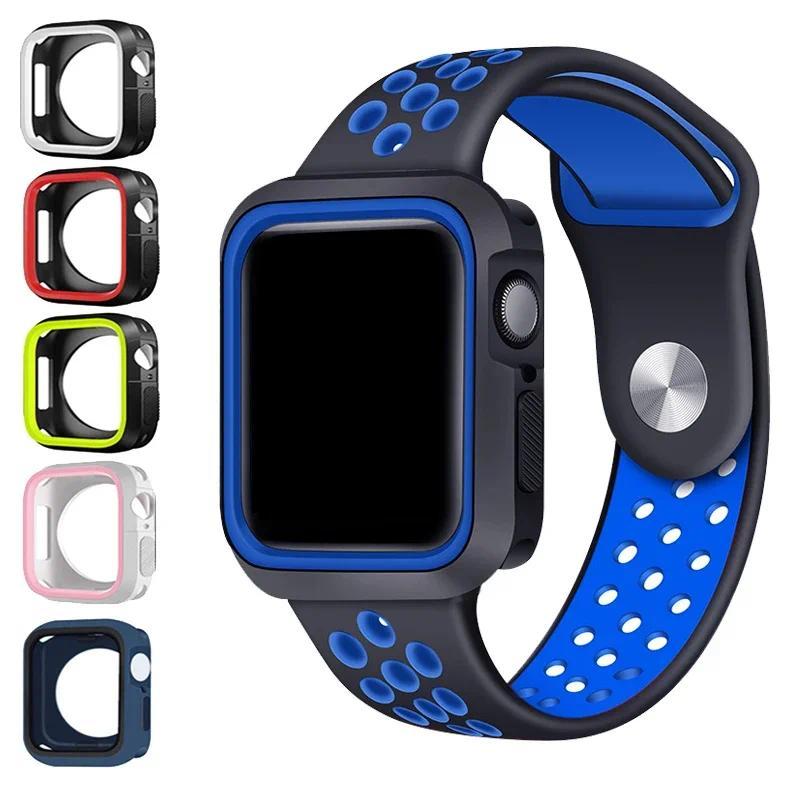 Чехол для Apple Watch 9 8 7 6 SE 5 3 Бампер Защитная крышка Чехол Аксессуары IWatch 42MM 41MM 38MM 45MM 44MM 40MM Чехол