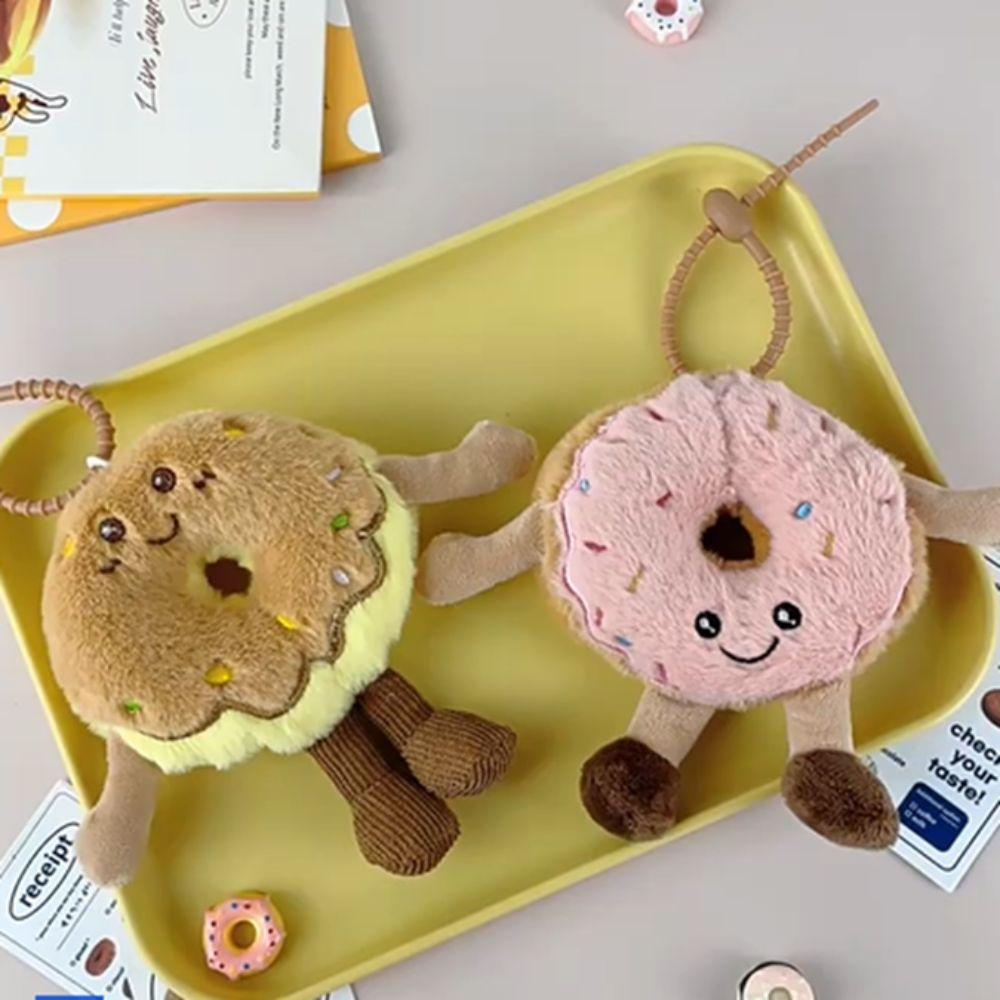 Fashion Cartoon Simulation Donut Plush Pendant Plush Doughnut Donut Plush Key Rings Soft Cute Donut Plush Keychain Gifts