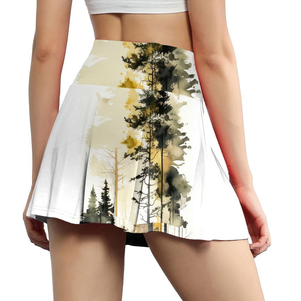 Женские спортивные эластичные плиссированные теннисные юбки для бега, йоги, внутренние шорты, эластичные спортивные шорты для гольфа