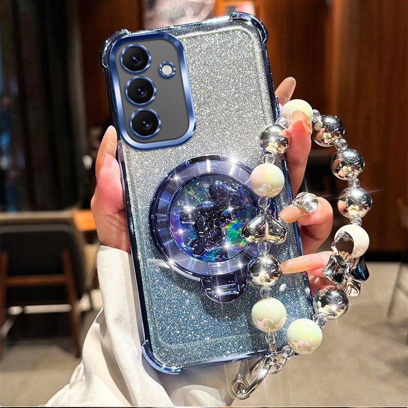 Блестящий чехол-браслет с пони для Samsung Galaxy A17 A07 A37 A57 A16 A26 A36 A56 A06 A15 A25 A35 A55 A14 A24 A34 A54 5G