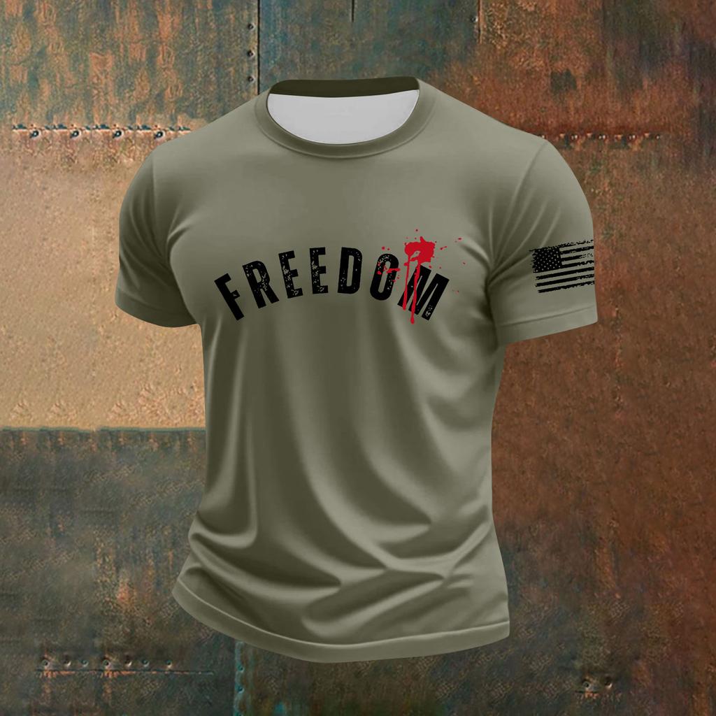 Men's Printed Short Sleeve T-Shirt Men's Loose Casual Short Sleeve Top