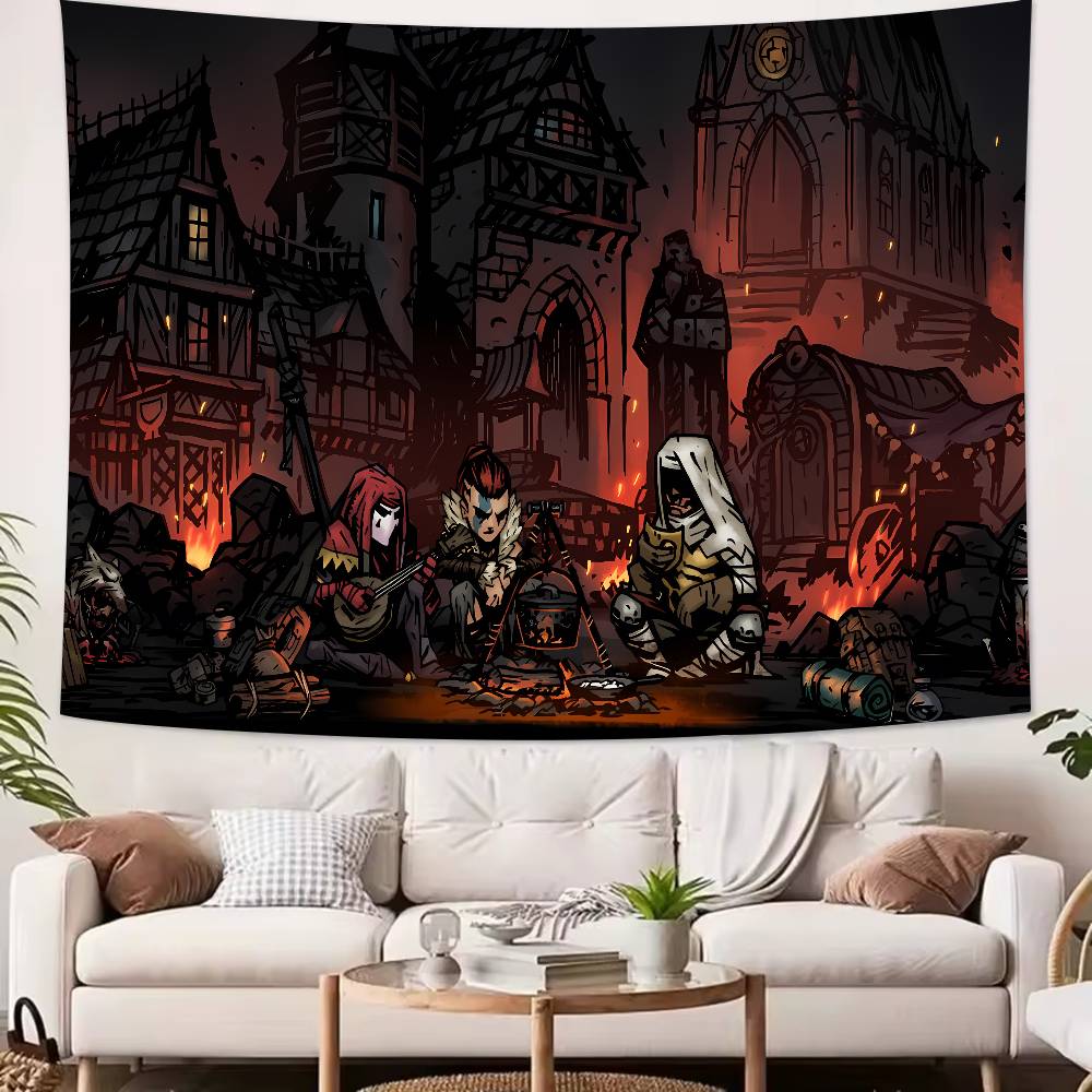 Большой Крутой Darkest Dungeon Видеоигры Популярный Декор Комнаты Настенный Гобелен Искусство Комната Домашний Декор Настенное Искусство Декор