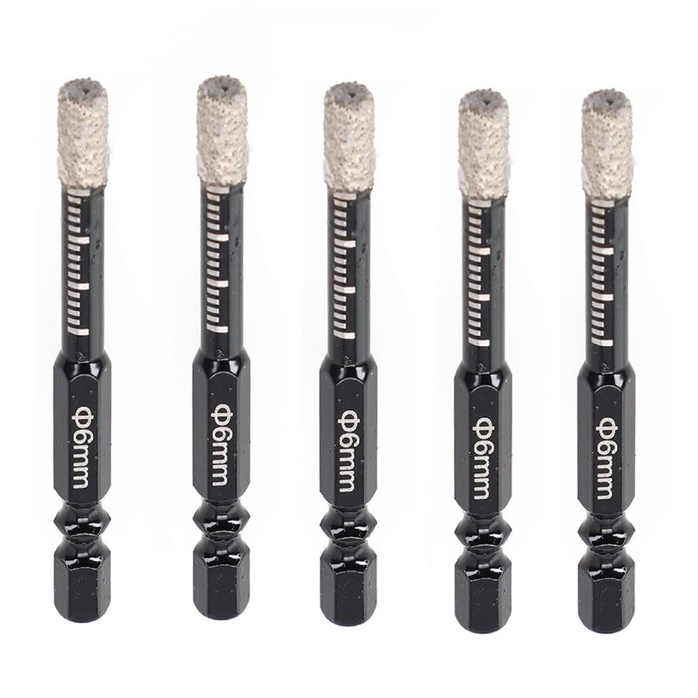5 шт. шестигранная ручка вакуумная паяная алмазная сухая коронка для сверления отверстий 6 мм/8 мм