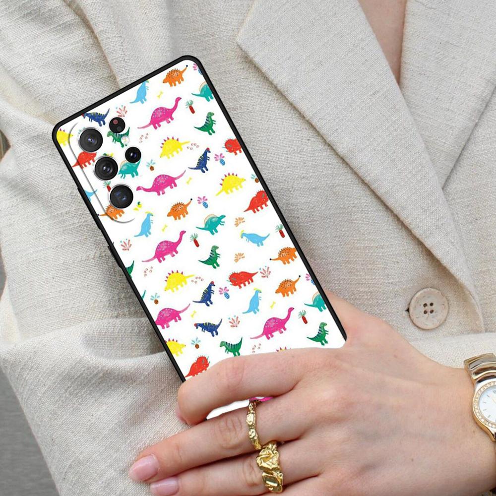 Cute Dinosaur Baby SOFT Cell Phone Case for Samsung Galaxy S26 Ultra S25 S24 S23 S22 S21 S20 Note10 Cover