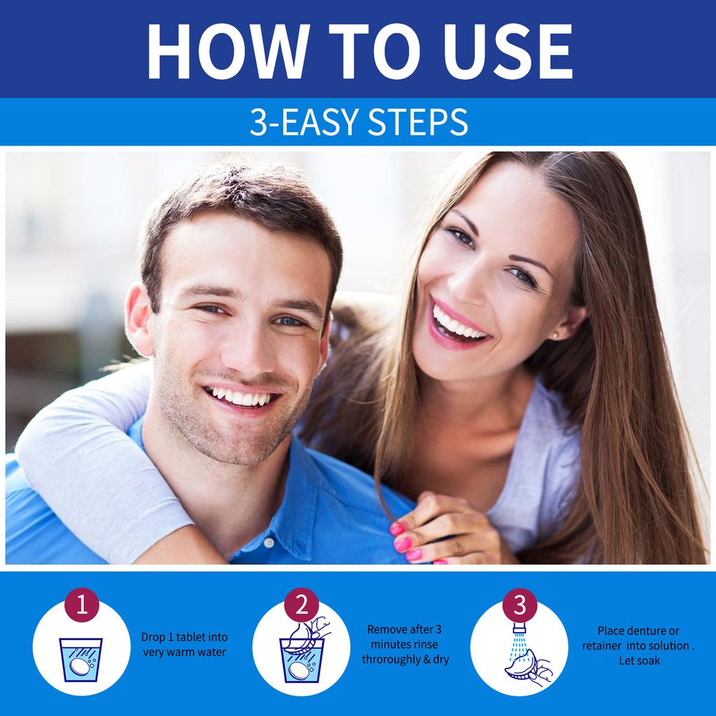 Jaysuing White Denture Fresh Breath Oral Care Cleaning Tablet