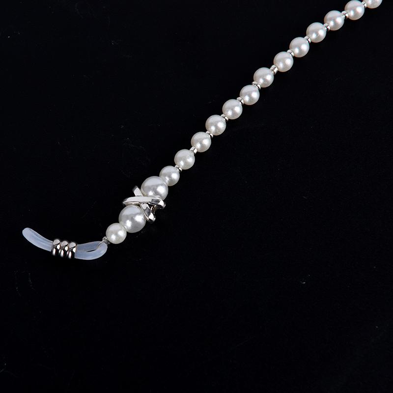 Жемчужный держатель для солнцезащитных очков, цепочка для очков для чтения, очки, шейный шнур, металлический ремешок