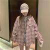 Клетчатые рубашки, женские рубашки с длинным рукавом, летняя солнцезащитная милая верхняя одежда, модные простые универсальные свободные студенческие блузки в корейском стиле, новинка