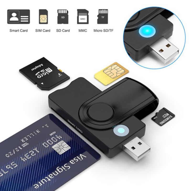 Uthai X02 USB Sim устройство чтения смарт-карт для банковских карт CAC Id Sim Sd Tf/Micro Sd