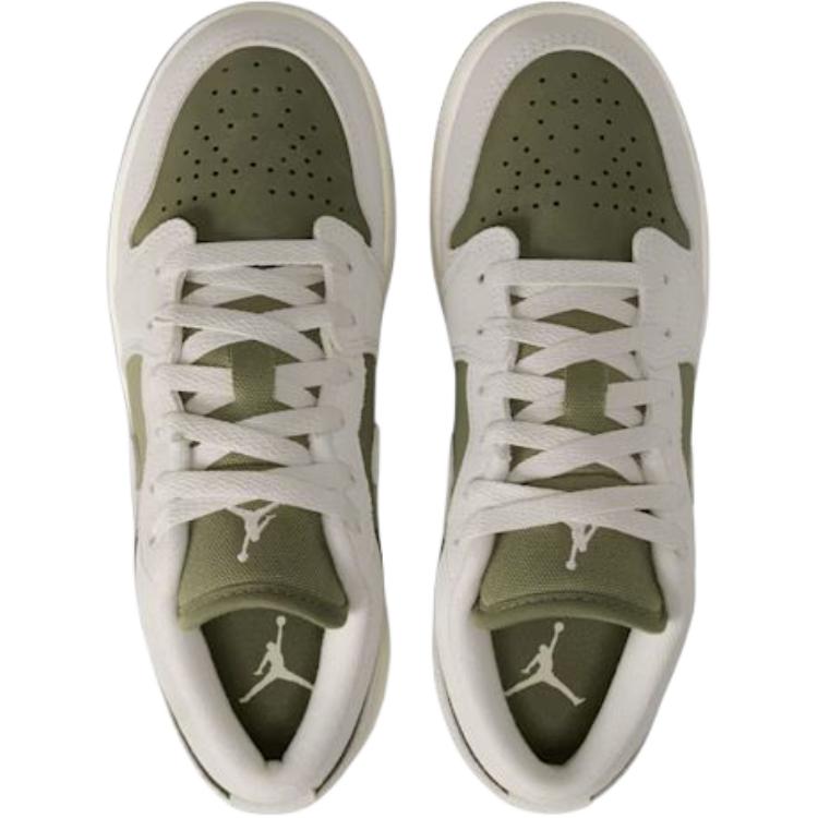Jordan Детские баскетбольные кроссовки Air Jordan 1 Low Серый Зеленый Унисекс HV4396-201