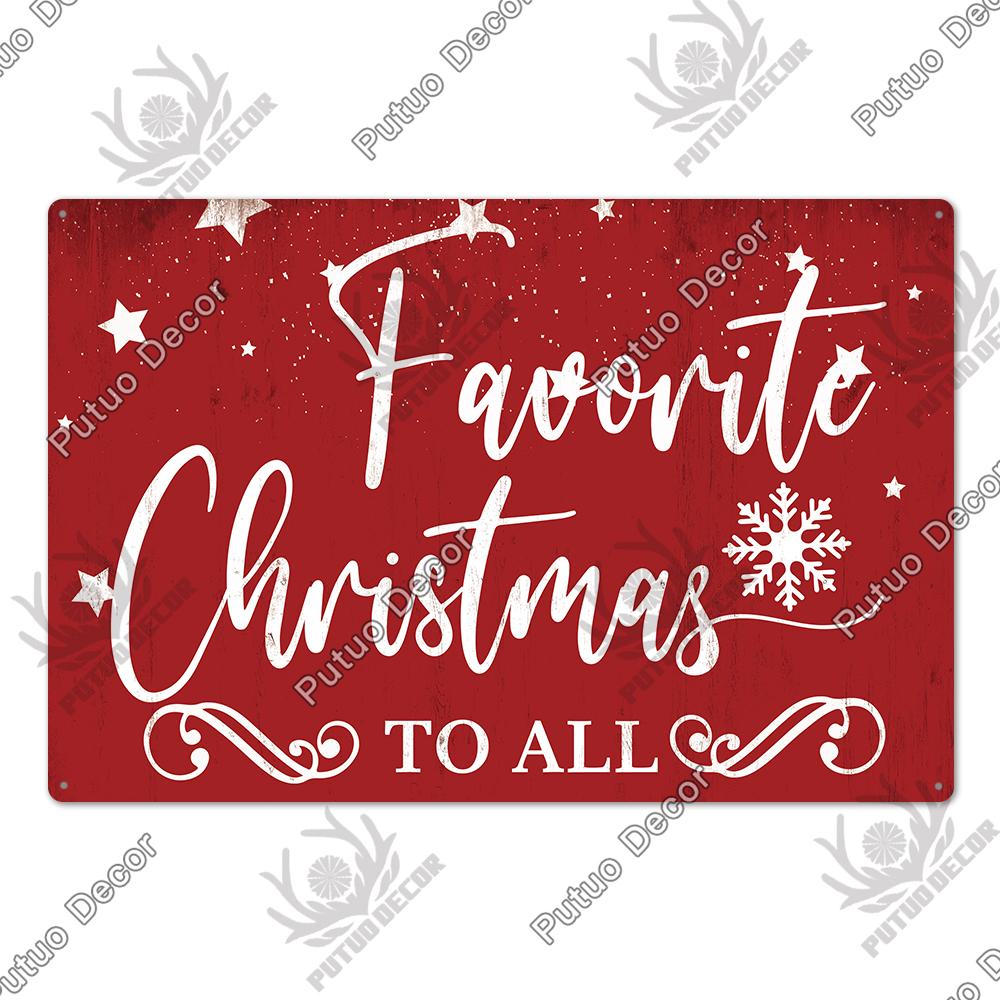 Decor Christmas Vintage Tin Sign Plaque Metal Retro Plate Poster for Club Living Room Kitchen Home Wall Art Decoration