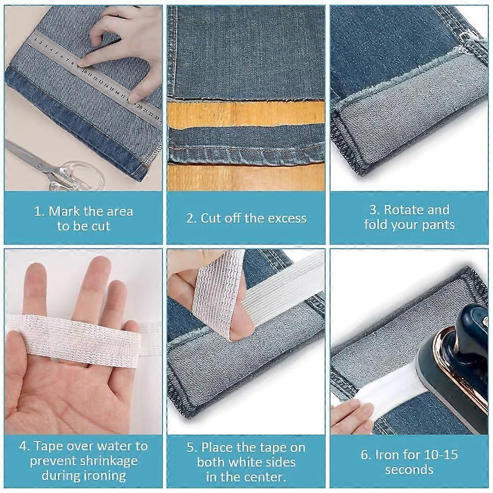 10M Iron-On Hemming Tape, Iron-On Hemming Tape for Trousers, No Sewing Required, Adhesive Iron-On Hemming Tape for Trousers, Skirts, Curtains