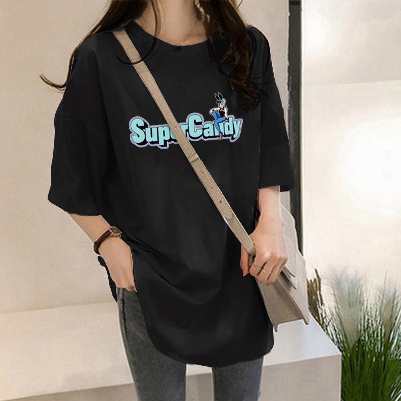 Summer new Harajuku short-sleeved t-shirt female tide Korean version loose street hip-hop on clothes tide
