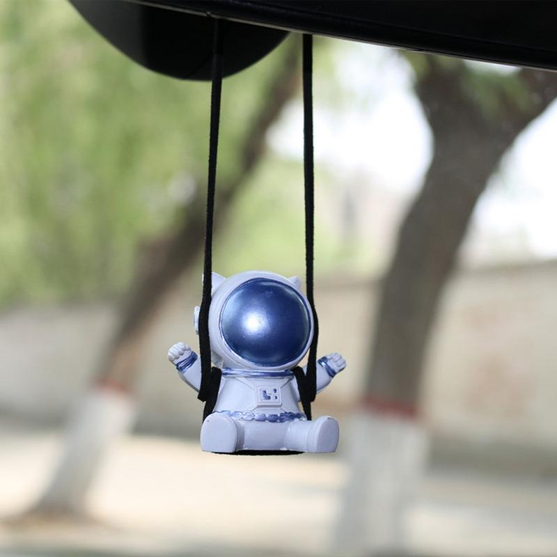 Зеркало заднего вида подвеска качающаяся смоляная подвеска астронавт зеркало заднего вида украшения для автомобиля школьная сумка брелки рюкзак