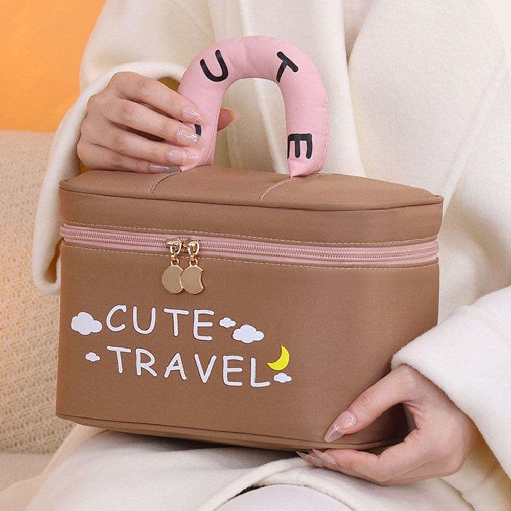 with Handle Travel Makeup Bag Cute Toiletry Pouch Fashion Toiletry Organizer Women Travel