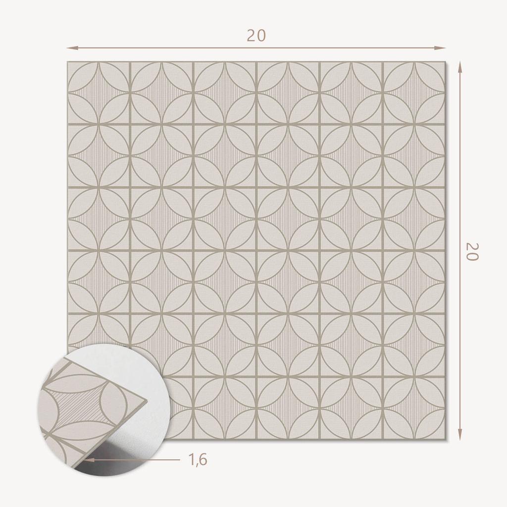 Winylowe Kafelki Ścienne Z Nadrukiem Do Jadalni Geometryczny Wzór Z Okręgami 20X20X20 Cm