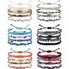 4 /24 Pcs Boho Surfer Bracelet Anklets Braided Bracelet Colorful String Rope Ankle Bracelets Waterproof Summer Beach Zircon
