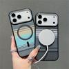 Тонкий чехол с магнитным полосатым узором для iPhone 17 Air Pro Max 16 15 14 Plus Pro Max для Magsafe Противоударный Ультратонкий Цветной чехол