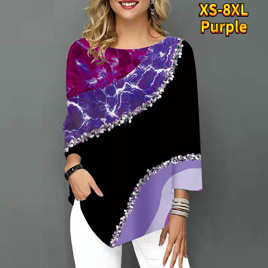 Женская футболка с рукавом три четверти контрастного цвета, футболка с круглым вырезом, свободные рубашки, повседневные футболки