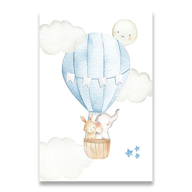 Настенная роспись для девочек, украшения для маленьких мальчиков, плакат для спальни, питомник слонов, печатное художественное оформление, живопись