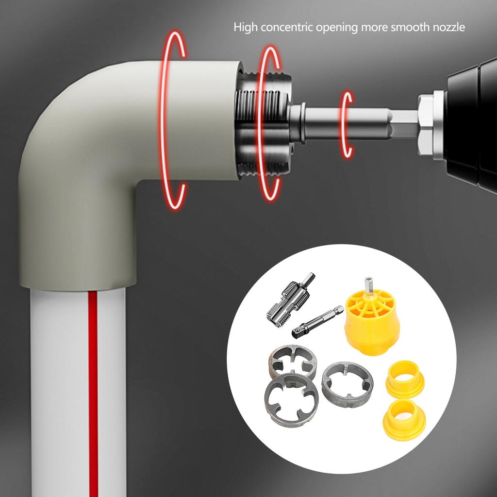 Electric Drill Compatible PVC Pipe Threader Kit Electric Drill PVC Thread Maker Tool Pipe Threader for Electric Drill