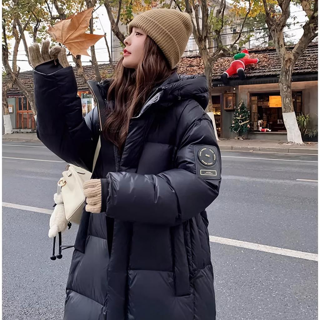 Down Jacket Women's Winter New Korean-style Knee-length Warm Thickened Loose Long Coat