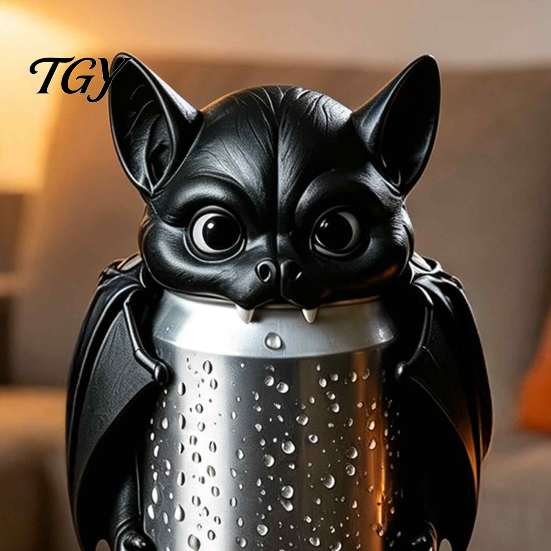Halloween Table Decor Bat Can Cover for Standard Soda Cans, 3D Printed Reusable Drink Topper Lids with Eyes & Wings, Novelty Dustproof Cap Parties