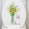 Cute Animal Wall Decals Creative Dog and Cat Cartoon Stickers for Waterproof Bathroom Toilet Seat