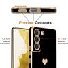 Coque pour Samsung Galaxy S21 - Noir Motif Cœur + 2 Verres Trempés Anti-Rayures