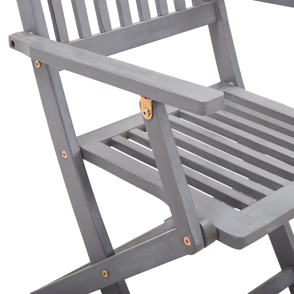 Foldable Garden Chairs 6 pcs with Cushions Solid Acacia Wood