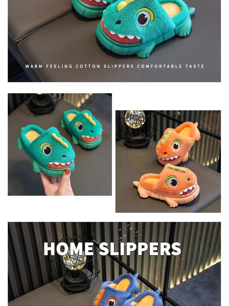 Children's Cotton Slippers for Autumn/Winter 2023: Warm, Covered-Heel Indoor Shoes for Boys and Girls, Infant Sizes Available.